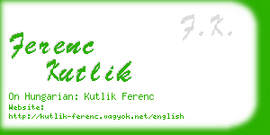 ferenc kutlik business card